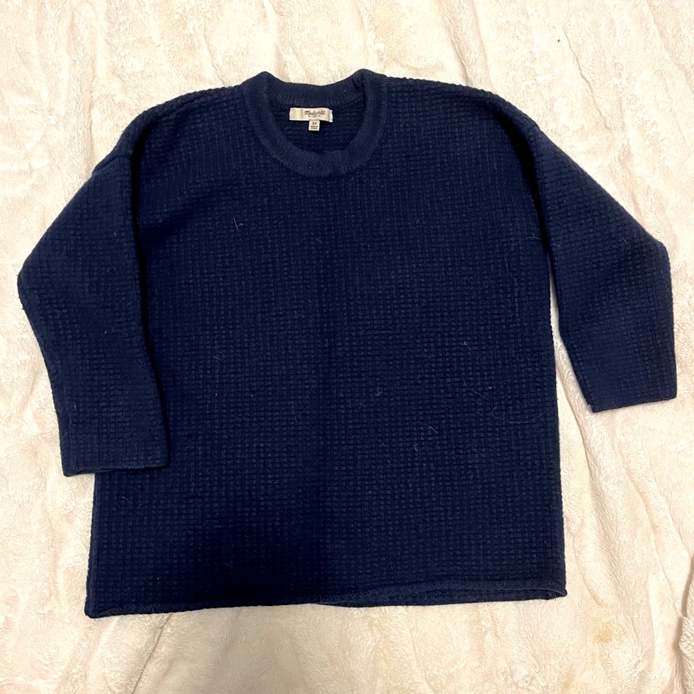 Madewell Merino Wool Navy Cropped Sweater